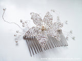 Beaded Flower Bridal hair comb