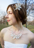 Beaded Flower Bridal hair comb