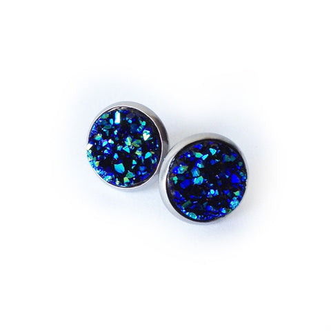 Midnight Blue Druzy Earrings