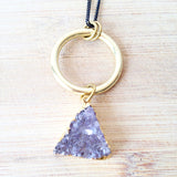 Triangle Amethyst Druzy Necklace