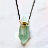 Green Fluorite essential oil bottle necklace
