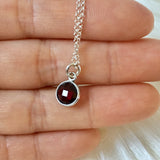 Sterling Silver Red Garnet Necklace
