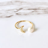 Sterling Silver Moon and pearl Ring