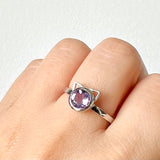 Sterling Silver Amethyst Cat Ring