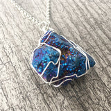 Blue Titanium Druzy Necklace