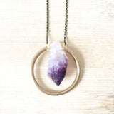 Minimalist hoop Amethyst Necklace