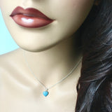 Sterling Silver Aquamarine Heart Necklace