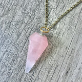 Rose Quartz Pendulum Necklace