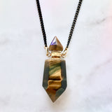 Tiger Eye essential oil bottle necklace