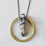 Brass hoop agate necklace