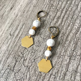 Howlite Hex earrings