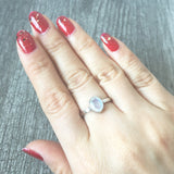 Sterling Silver oval Moonstone Ring