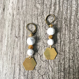 Howlite Hex earrings