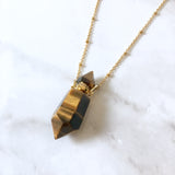 Tiger Eye essential oil bottle necklace