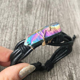 leather crystal bracelet