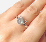 Sterling Silver Labradorite Cat Ring