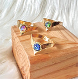 V Shaped Ring with cezch crystal