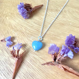 Sterling Silver Aquamarine Heart Necklace