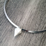 Minimalist White Marble Choker