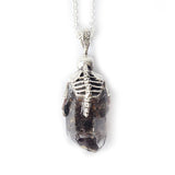 Sterling Silver Skeleton Crystal necklace 004