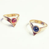 V Shaped Ring with cezch crystal