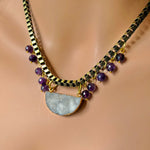 Half Moon Amethyst Necklace