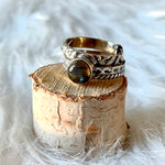 Sterling Silver tripple stack Labradorite Ring