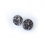 Gunmetal Grey Druzy Earrings