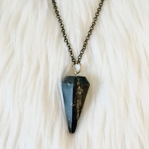 Obsidian Pendulum Necklace