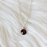 Sterling Silver Red Garnet Necklace