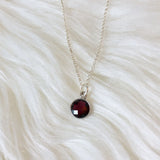 Sterling Silver Red Garnet Necklace