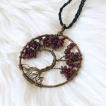 Red Garnet Tree of Life Necklace