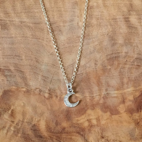 Sterling Silver crescent Moon Necklace