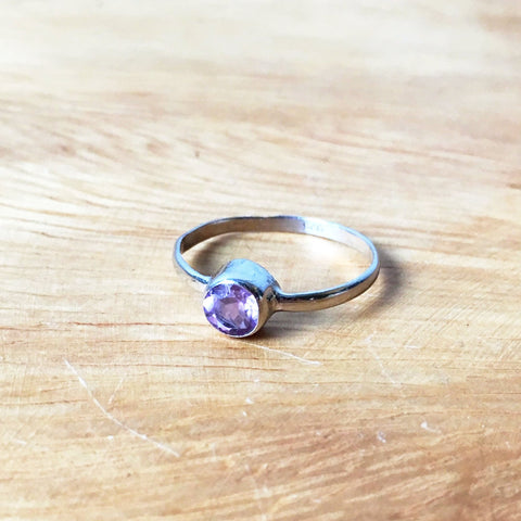 Sterling Silver Amethyst Stack Ring
