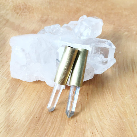 Quartz Crystal Tube Earrings