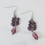 Red Garnet Cluster Earrings