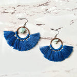 Amazonite blue tassel earrings