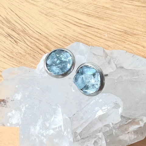 Aquamarine stud earrings