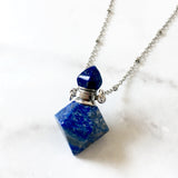 Lapis Lazuli essential oil bottle necklace