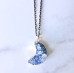 Moon Druzy Necklace (Blue)