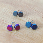 Hematite Earrings Hexagon