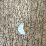 Opalite Crescent Moon Sterling Silver Necklace