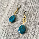 Chrysocolla drop earrings