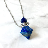 Lapis Lazuli essential oil bottle necklace