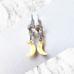 Brass Moon Crystal earrings