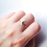 Moon Stack Ring (Sterling Silver + Brass)