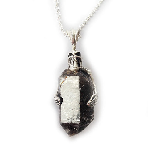 Sterling Silver Skeleton Crystal necklace 004