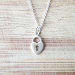 Sterling Silver Lock Heart Necklace